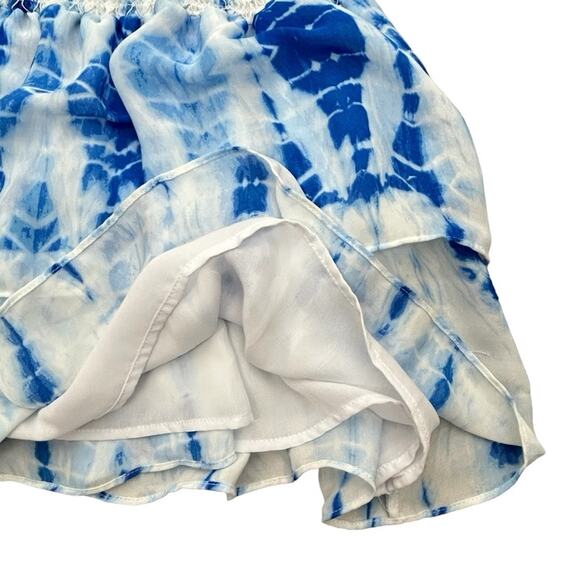 Bebe Dress Womens Size XXS Blue Tie Dye Tiered Smocked Mini Beach Boho Summer - Picture 5 of 8